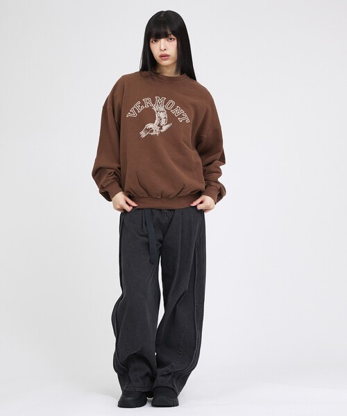 REMI RELIEF(レミレリーフ)の「【REMI RELIEF / レミレリーフ】SP加工3飛び裏毛クルー / VERMONT / スウェット / ユニセックス(Tシャツ/カットソー・メンズ・ブラック/ブラウン/グレー・M/L)」の6枚目の写真