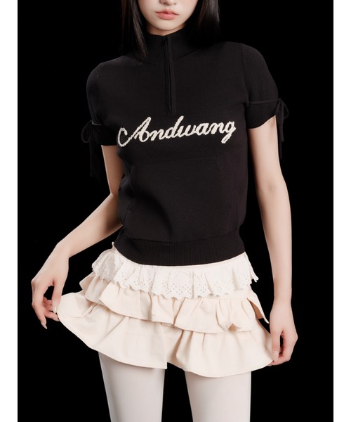 andwang(アンドワン)の「Cotton Frill Epure Mini Skirt(スカート・レディース・ブラック/アイボリー・SMALL/MEDIUM)」の15枚目の写真