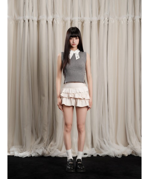 andwang(アンドワン)の「Cotton Frill Epure Mini Skirt(スカート・レディース・ブラック/アイボリー・SMALL/MEDIUM)」の18枚目の写真