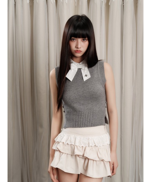 andwang(アンドワン)の「Cotton Frill Epure Mini Skirt(スカート・レディース・ブラック/アイボリー・SMALL/MEDIUM)」の20枚目の写真