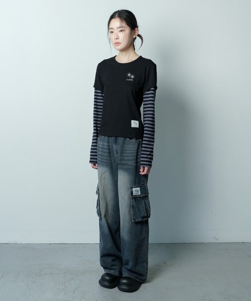 COIRIS(コイリス)の「COIRIS/セリングレイヤードロングスリーブ(Tシャツ/カットソー・レディース・ブラック・FREE)」の3枚目の写真