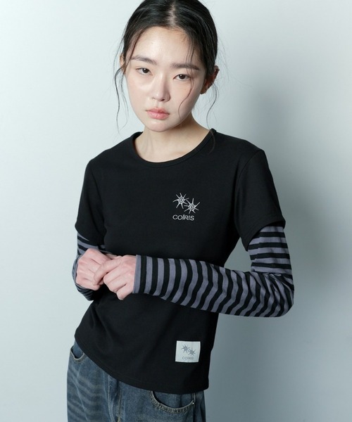 COIRIS(コイリス)の「COIRIS/セリングレイヤードロングスリーブ(Tシャツ/カットソー・レディース・ブラック・FREE)」の5枚目の写真