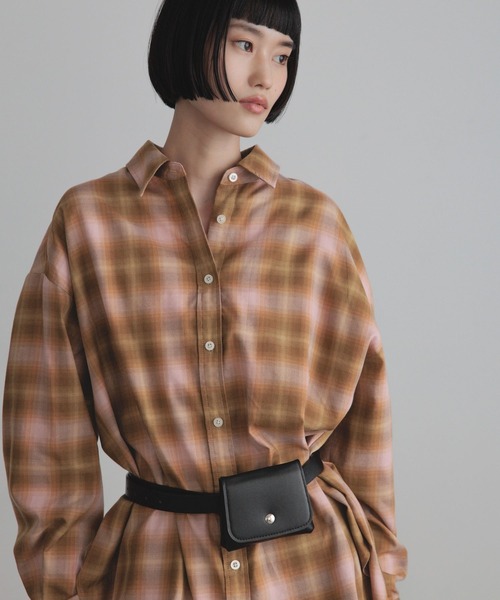 LOWRYS FARM(ローリーズファーム)の「オンブレチェックシャツ 824240(シャツ/ブラウス・レディース・ブルー系その他/ピンク系その他/グレー系その他/ボルドー・FREE)」の6枚目の写真