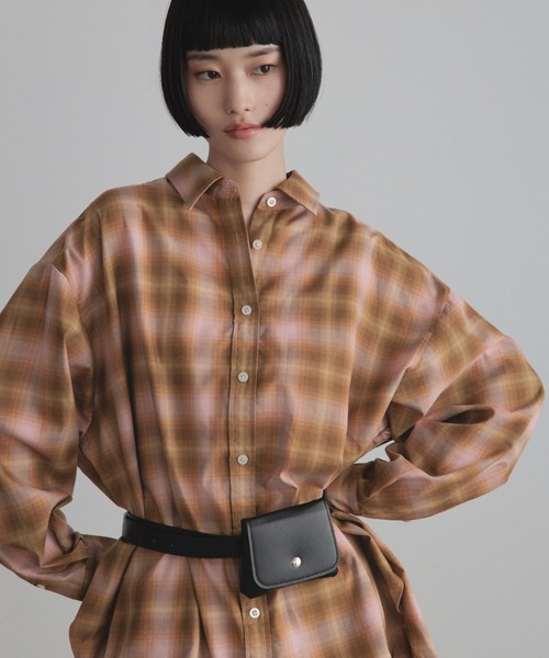 LOWRYS FARM(ローリーズファーム)の「オンブレチェックシャツ 824240(シャツ/ブラウス・レディース・ブルー系その他/ピンク系その他/グレー系その他/ボルドー・FREE)」の7枚目の写真