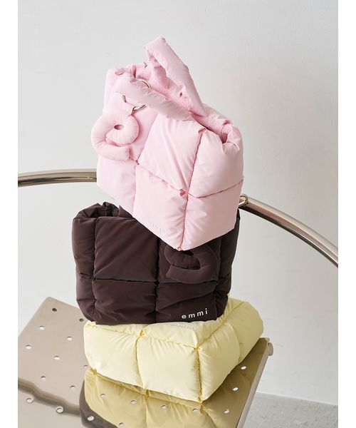 emmi（エミ）の「ecoパデットミニショルダーバッグ（ショルダーバッグ・レディース・ピンク/ブラウン/イエロー/アイボリー・F）」の16枚目の写真