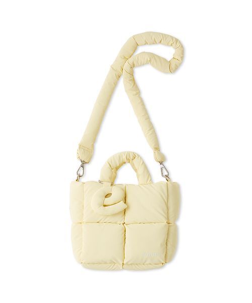 emmi（エミ）の「ecoパデットミニショルダーバッグ（ショルダーバッグ・レディース・ピンク/ブラウン/イエロー/アイボリー・F）」の3枚目の写真