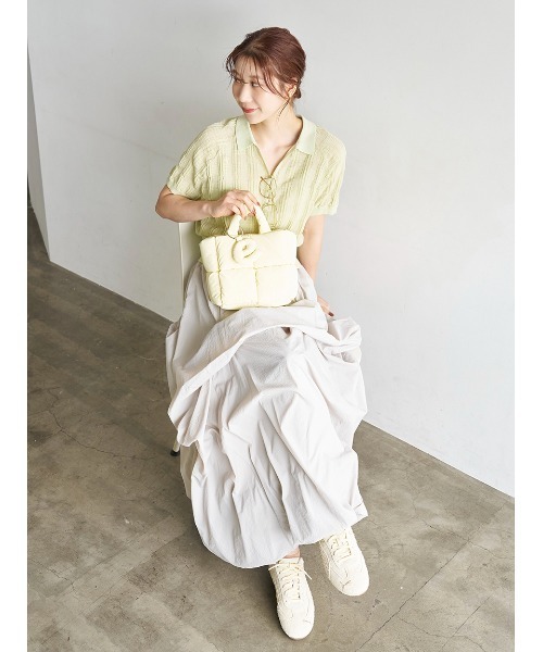 emmi（エミ）の「ecoパデットミニショルダーバッグ（ショルダーバッグ・レディース・ピンク/ブラウン/イエロー/アイボリー・F）」の6枚目の写真