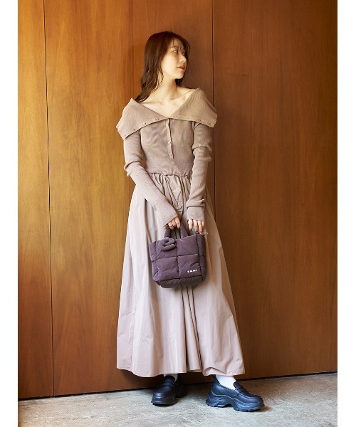 emmi（エミ）の「ecoパデットミニショルダーバッグ（ショルダーバッグ・レディース・ピンク/ブラウン/イエロー/アイボリー・F）」の8枚目の写真