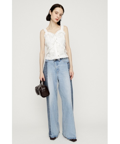 SLY(スライ)の「DUNGAREE SQUEEZE CAMI BLOUSE ダンガリースクイーズキャミブラウス 夏服(シャツ/ブラウス・レディース・ブルー/ブラック/ホワイト・FREE)」の5枚目の写真