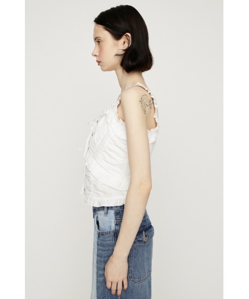 SLY(スライ)の「DUNGAREE SQUEEZE CAMI BLOUSE ダンガリースクイーズキャミブラウス 夏服(シャツ/ブラウス・レディース・ブルー/ブラック/ホワイト・FREE)」の9枚目の写真