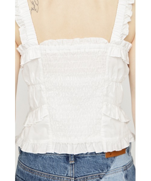SLY(スライ)の「DUNGAREE SQUEEZE CAMI BLOUSE ダンガリースクイーズキャミブラウス 夏服(シャツ/ブラウス・レディース・ブルー/ブラック/ホワイト・FREE)」の11枚目の写真