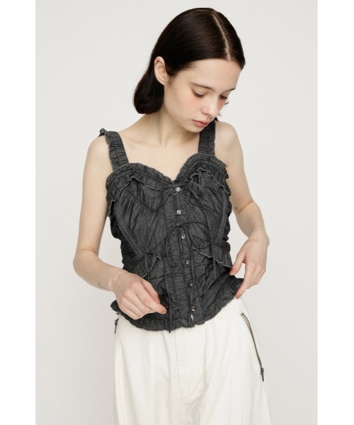 SLY(スライ)の「DUNGAREE SQUEEZE CAMI BLOUSE ダンガリースクイーズキャミブラウス 夏服(シャツ/ブラウス・レディース・ブルー/ブラック/ホワイト・FREE)」の13枚目の写真