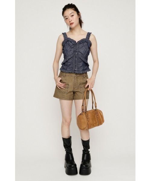 SLY(スライ)の「DUNGAREE SQUEEZE CAMI BLOUSE ダンガリースクイーズキャミブラウス 夏服(シャツ/ブラウス・レディース・ブルー/ブラック/ホワイト・FREE)」の16枚目の写真