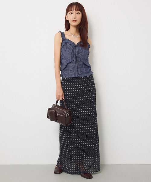 SLY(スライ)の「DUNGAREE SQUEEZE CAMI BLOUSE ダンガリースクイーズキャミブラウス 夏服(シャツ/ブラウス・レディース・ブルー/ブラック/ホワイト・FREE)」の20枚目の写真
