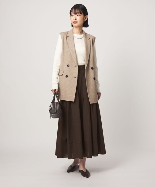 green label relaxing(グリーンレーベルリラクシング)の「Breeze Cool タック スカート 2 マシンウォッシャブル 通気性 UVカット(スカート・レディース・ダークグレー/ダークブラウン/その他1・36/38/40)」の8枚目の写真