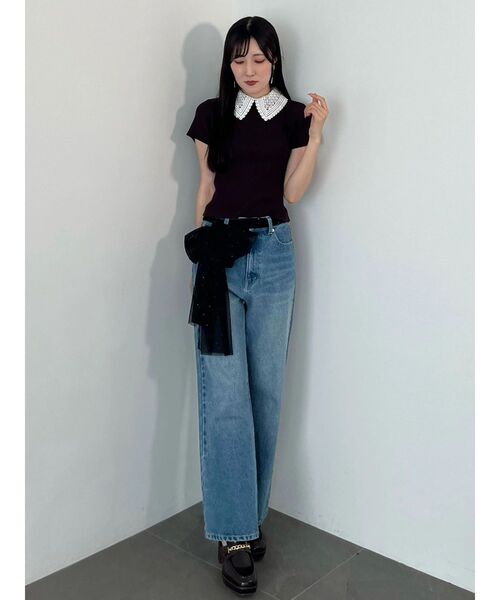 MERCURYDUO(マーキュリーデュオ)の「2WAYビッグリボンデニム(デニムパンツ・レディース・ブルー・MEDIUM/SMALL)」の21枚目の写真