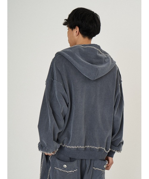 DISCOVERED(ディスカバード)の「CHAIN SWEAT PARKA(パーカー・メンズ・ブラック・SMALL/LARGE)」の5枚目の写真