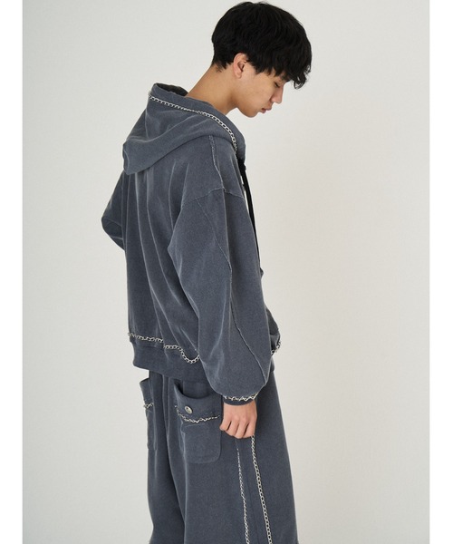 DISCOVERED(ディスカバード)の「CHAIN SWEAT PARKA(パーカー・メンズ・ブラック・SMALL/LARGE)」の6枚目の写真