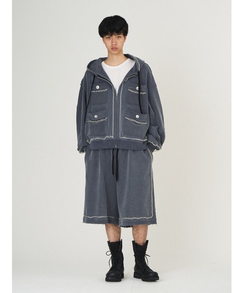 DISCOVERED(ディスカバード)の「CHAIN SWEAT PARKA(パーカー・メンズ・ブラック・SMALL/LARGE)」の2枚目の写真