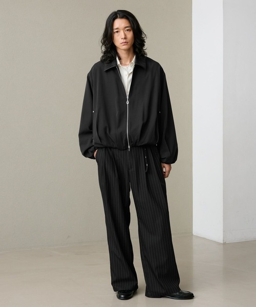 RAGEBLUE(レイジブルー)の「EYELET BELT TR STRAIGHT WIDE SLACKS / アイレットベルト付き/TRワイドスラックス(スラックス・メンズ・ブラック/ブラック系その他/ベージュ・MEDIUM/LARGE)」の9枚目の写真