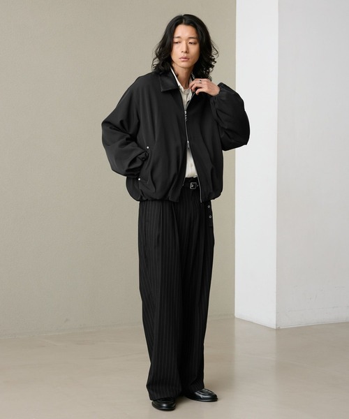 RAGEBLUE(レイジブルー)の「EYELET BELT TR STRAIGHT WIDE SLACKS / アイレットベルト付き/TRワイドスラックス(スラックス・メンズ・ブラック/ブラック系その他/ベージュ・MEDIUM/LARGE)」の8枚目の写真