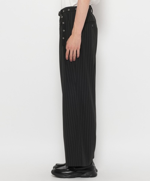 RAGEBLUE(レイジブルー)の「EYELET BELT TR STRAIGHT WIDE SLACKS / アイレットベルト付き/TRワイドスラックス(スラックス・メンズ・ブラック/ブラック系その他/ベージュ・MEDIUM/LARGE)」の5枚目の写真