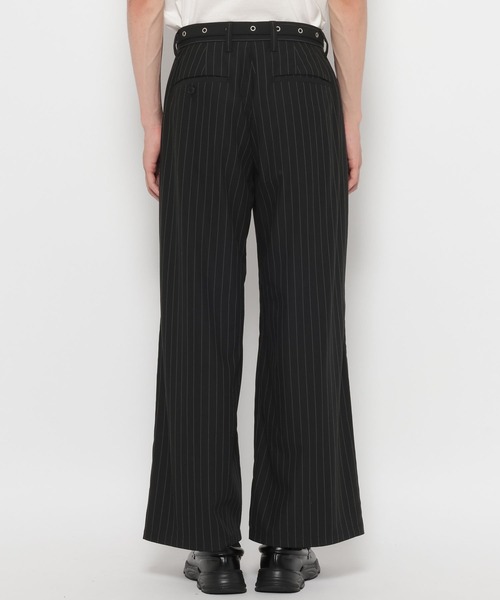 RAGEBLUE(レイジブルー)の「EYELET BELT TR STRAIGHT WIDE SLACKS / アイレットベルト付き/TRワイドスラックス(スラックス・メンズ・ブラック/ブラック系その他/ベージュ・MEDIUM/LARGE)」の4枚目の写真