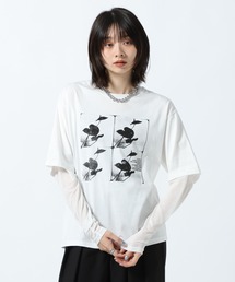 フラワーフォトレイヤードロンT