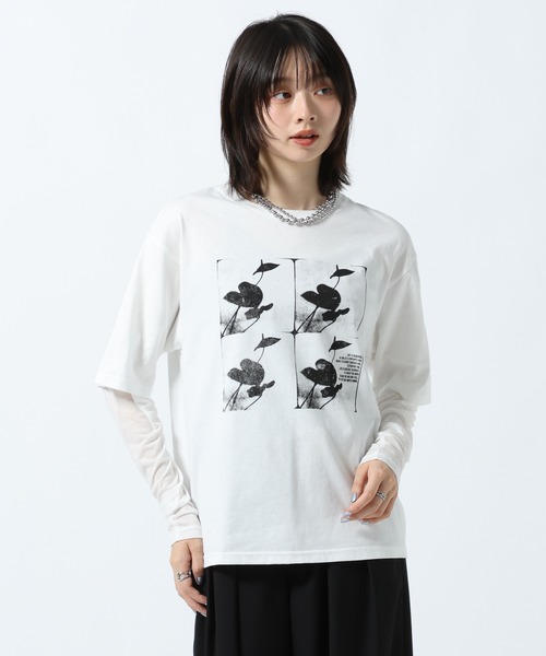 PAGEBOY(ページボーイ)の「フラワーフォトレイヤードロンT(Tシャツ/カットソー・レディース・オフホワイト/ブラック・FREE)」の18枚目の写真