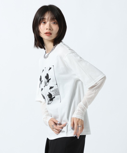 PAGEBOY(ページボーイ)の「フラワーフォトレイヤードロンT(Tシャツ/カットソー・レディース・オフホワイト/ブラック・FREE)」の19枚目の写真
