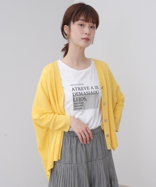 Bou Jeloud(ブージュルード)の「箔ロゴプリント五分袖Tシャツ(Tシャツ/カットソー・レディース・オフホワイト/ブラック/チャコールグレー・MEDIUM)」の4枚目の写真