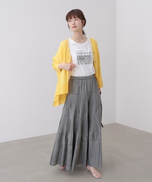 Bou Jeloud(ブージュルード)の「箔ロゴプリント五分袖Tシャツ(Tシャツ/カットソー・レディース・オフホワイト/ブラック/チャコールグレー・MEDIUM)」の5枚目の写真