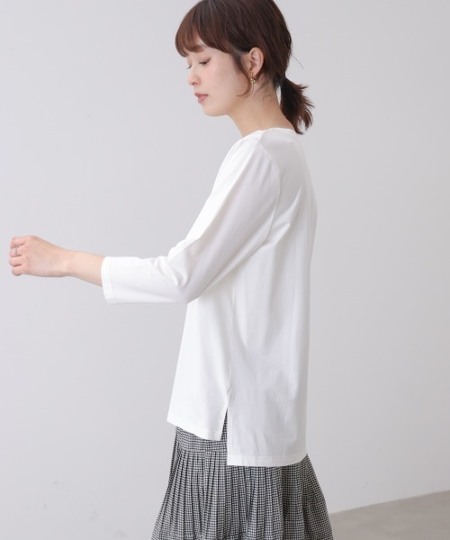 Bou Jeloud(ブージュルード)の「箔ロゴプリント五分袖Tシャツ(Tシャツ/カットソー・レディース・オフホワイト/ブラック/チャコールグレー・MEDIUM)」の10枚目の写真