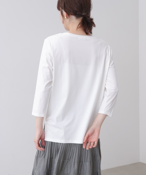 Bou Jeloud(ブージュルード)の「箔ロゴプリント五分袖Tシャツ(Tシャツ/カットソー・レディース・オフホワイト/ブラック/チャコールグレー・MEDIUM)」の11枚目の写真
