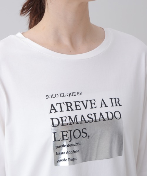 Bou Jeloud(ブージュルード)の「箔ロゴプリント五分袖Tシャツ(Tシャツ/カットソー・レディース・オフホワイト/ブラック/チャコールグレー・MEDIUM)」の12枚目の写真