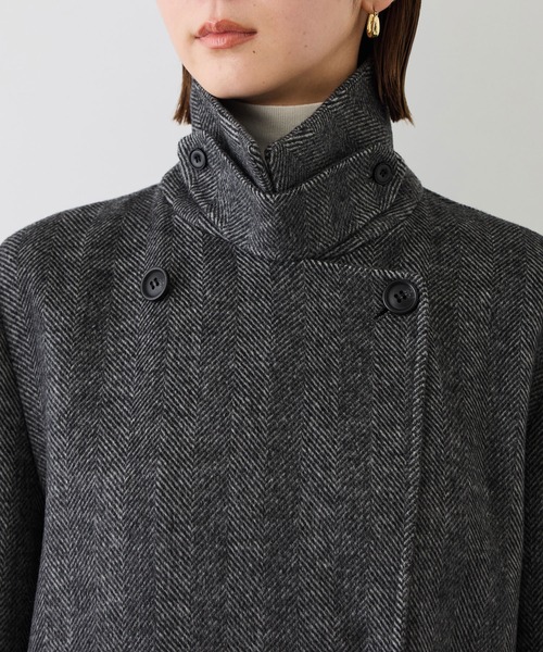 ROPE'(ロペ)の「カシミヤ混リバーヘリンボーンダブルPコート(ロング丈)(ピーコート・レディース・グレー/ベージュ系その他・FREE)」の22枚目の写真