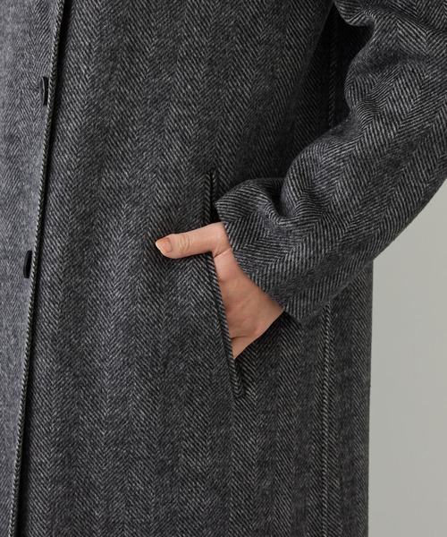 ROPE'(ロペ)の「カシミヤ混リバーヘリンボーンダブルPコート(ロング丈)(ピーコート・レディース・グレー/ベージュ系その他・FREE)」の21枚目の写真