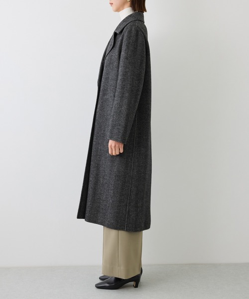 ROPE'(ロペ)の「カシミヤ混リバーヘリンボーンダブルPコート(ロング丈)(ピーコート・レディース・グレー/ベージュ系その他・FREE)」の15枚目の写真