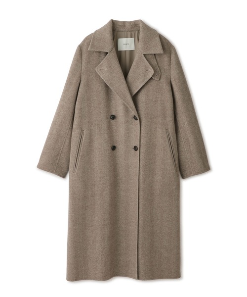 ROPE'(ロペ)の「カシミヤ混リバーヘリンボーンダブルPコート(ロング丈)(ピーコート・レディース・グレー/ベージュ系その他・FREE)」の11枚目の写真