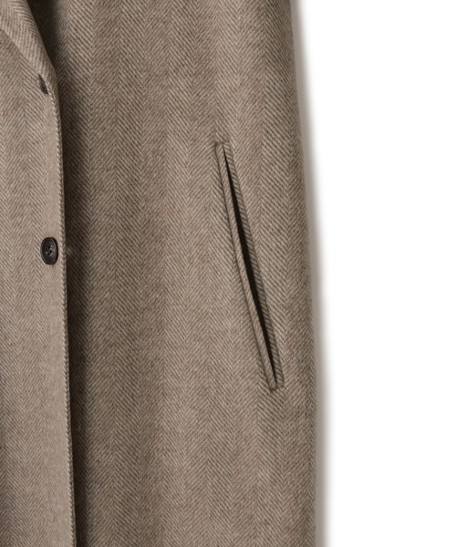 ROPE'(ロペ)の「カシミヤ混リバーヘリンボーンダブルPコート(ロング丈)(ピーコート・レディース・グレー/ベージュ系その他・FREE)」の5枚目の写真