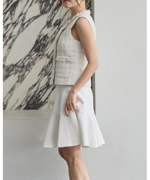 BIRTHDAY BASH(バースデイバッシュ)の「SUMMER TWEED FRINGE GILET(サマーツイードフリンジジレ)(その他アウター・レディース・ネイビー/アイボリー・S/M)」の10枚目の写真