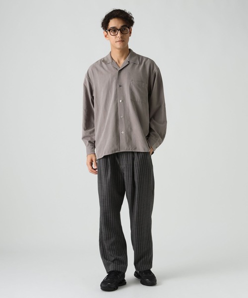BAYFLOW（ベイフロー）の「【接触冷感】アイスフェイクスエードシャツ（シャツ/ブラウス・メンズ・グレー/ベージュ・LARGE/MEDIUM）」の4枚目の写真