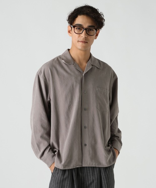 BAYFLOW（ベイフロー）の「【接触冷感】アイスフェイクスエードシャツ（シャツ/ブラウス・メンズ・グレー/ベージュ・LARGE/MEDIUM）」の6枚目の写真