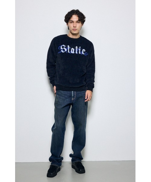 AZUL by moussy(アズールバイマウジー)の「シャギーロゴニットトップス 秋服 冬服(ニット/セーター・メンズ・ブラック/グレー/スモークピンク・LARGE/MEDIUM)」の6枚目の写真