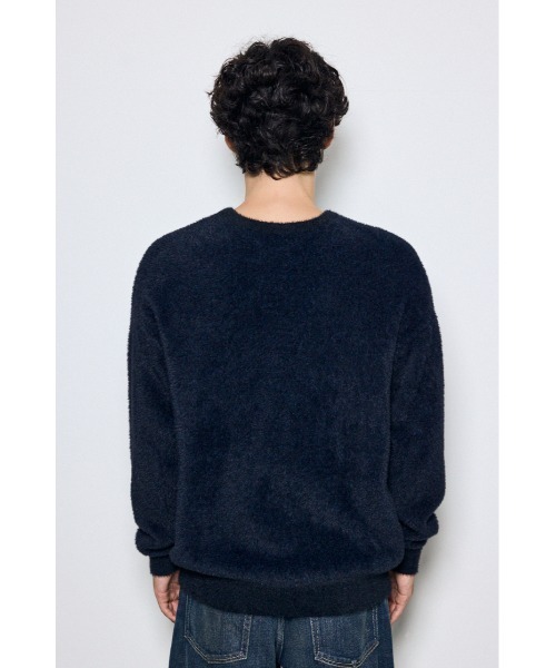 AZUL by moussy(アズールバイマウジー)の「シャギーロゴニットトップス 秋服 冬服(ニット/セーター・メンズ・ブラック/グレー/スモークピンク・LARGE/MEDIUM)」の9枚目の写真