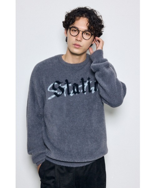 AZUL by moussy(アズールバイマウジー)の「シャギーロゴニットトップス 秋服 冬服(ニット/セーター・メンズ・ブラック/グレー/スモークピンク・LARGE/MEDIUM)」の15枚目の写真