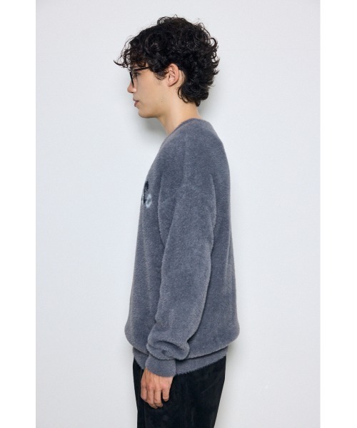 AZUL by moussy(アズールバイマウジー)の「シャギーロゴニットトップス 秋服 冬服(ニット/セーター・メンズ・ブラック/グレー/スモークピンク・LARGE/MEDIUM)」の19枚目の写真