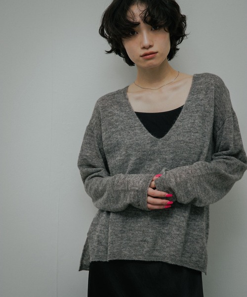 URBAN RESEARCH DOORS(アーバンリサーチドアーズ)の「Baby Alpaca V-Neck Knit(ニット/セーター・レディース・ミント/グレー・FREE)」の21枚目の写真