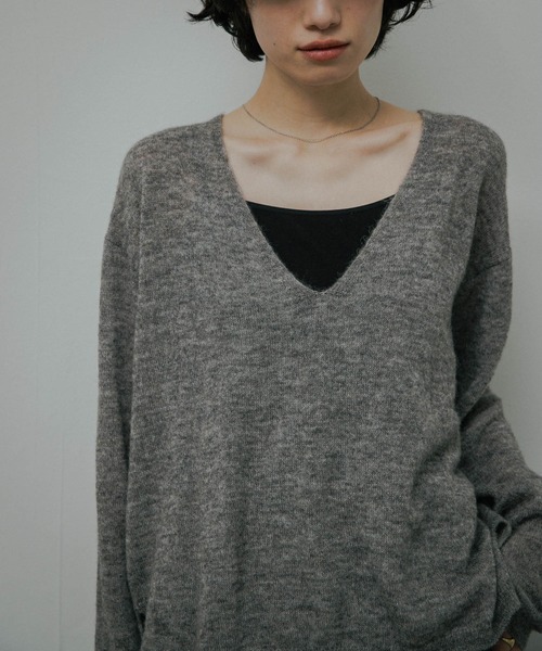 URBAN RESEARCH DOORS(アーバンリサーチドアーズ)の「Baby Alpaca V-Neck Knit(ニット/セーター・レディース・ミント/グレー・FREE)」の19枚目の写真