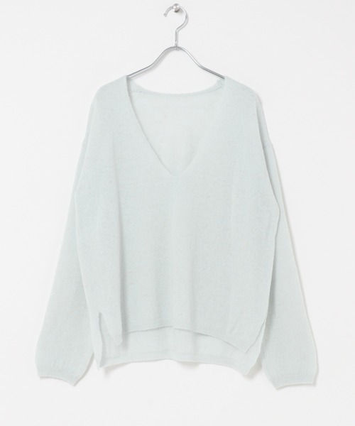 URBAN RESEARCH DOORS(アーバンリサーチドアーズ)の「Baby Alpaca V-Neck Knit(ニット/セーター・レディース・ミント/グレー・FREE)」の4枚目の写真